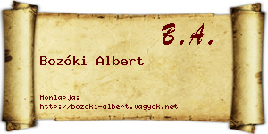 Bozóki Albert névjegykártya