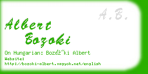 albert bozoki business card